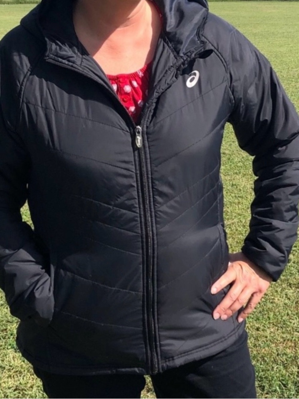 ASICS Women’s Black Hooded Quilted Puffer Jacket